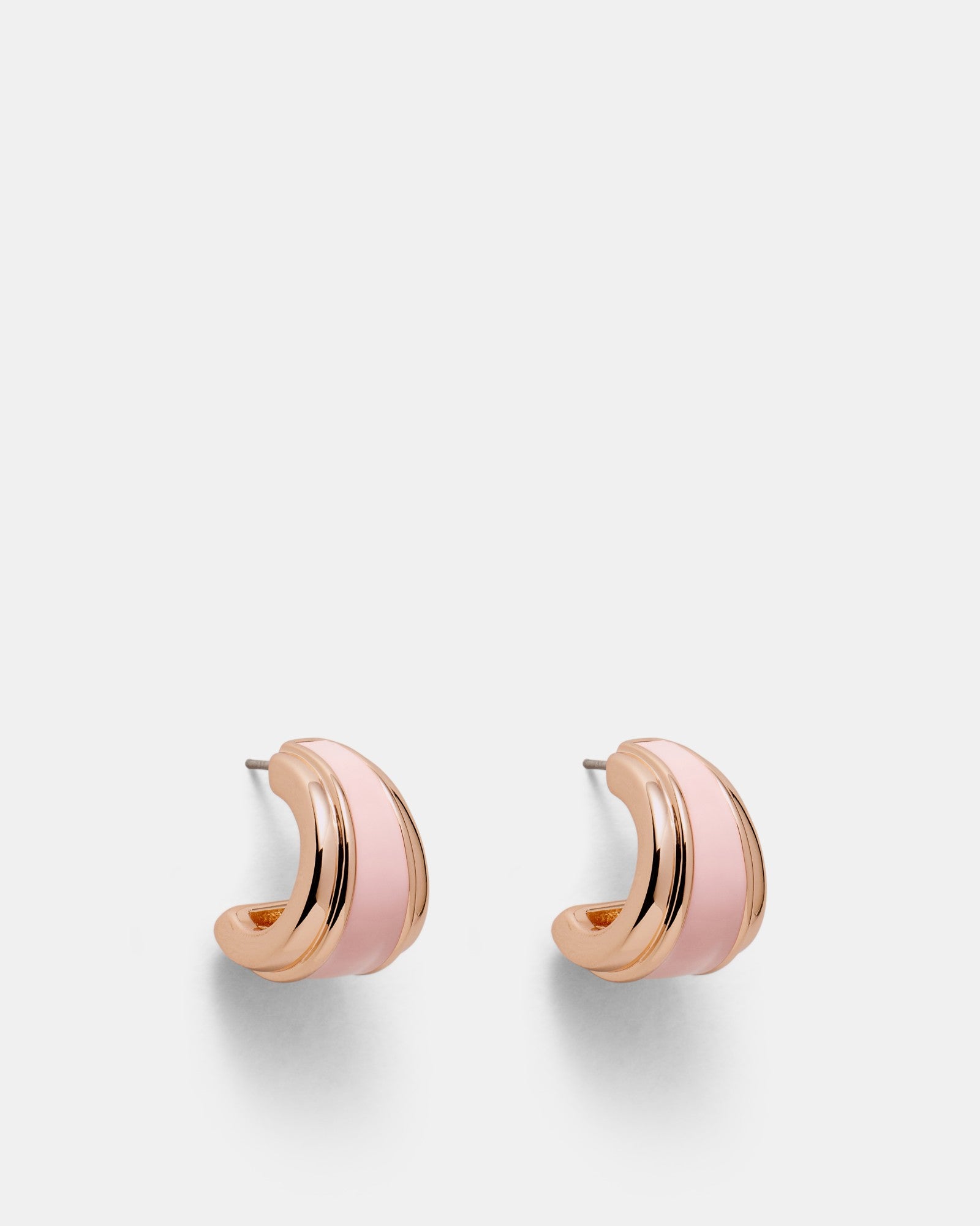 Mini Enamel Hoop Earrings - Petal