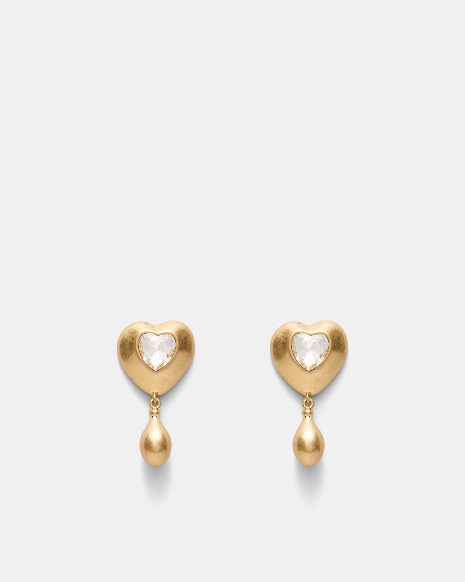 I Adore Heart Earrings - Gold