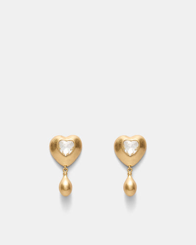 I Adore Heart Earrings - Gold