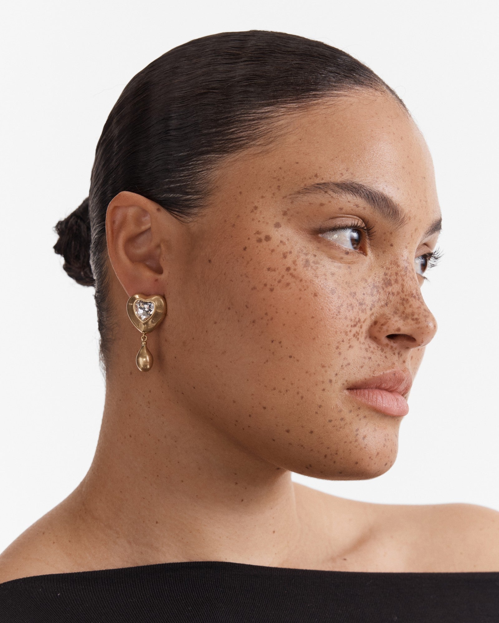 I Adore Heart Earrings - Gold