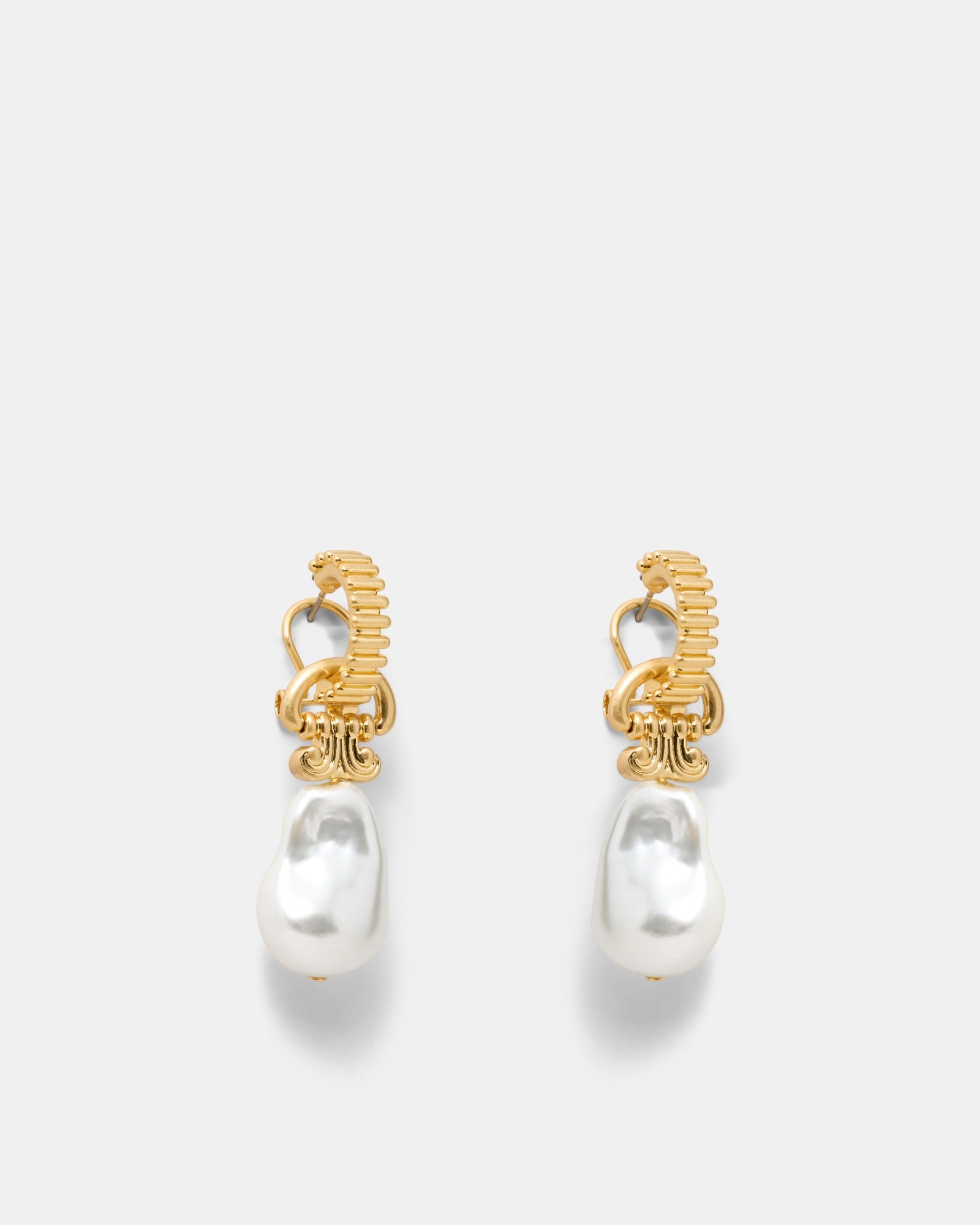 Goddess Pearl Hoop Earrings - Pearl