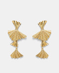 Fold Charm Drop Earrings - Gold