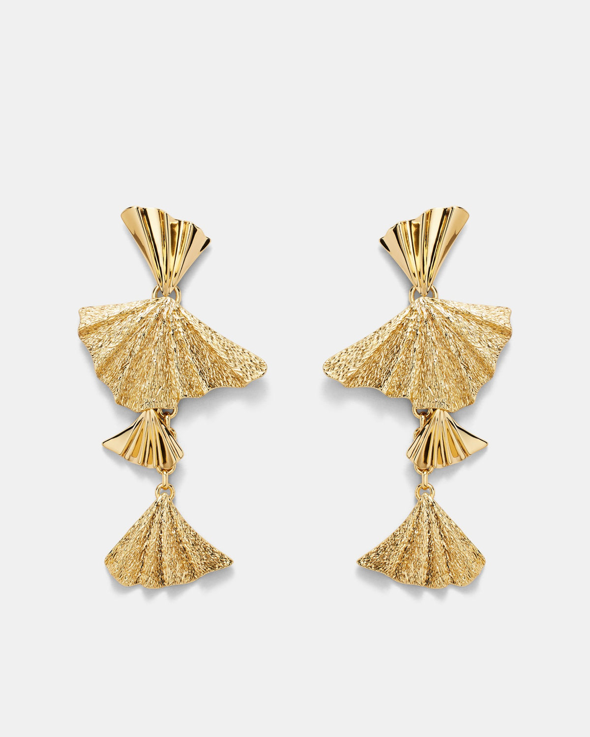 Fold Charm Drop Earrings - Gold