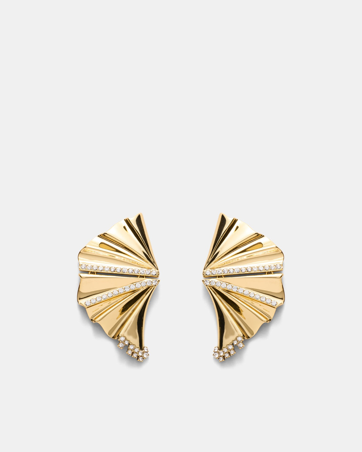Fold Statement Earrings - Gold