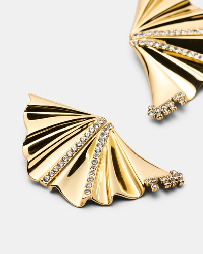 Fold Statement Earrings - Gold