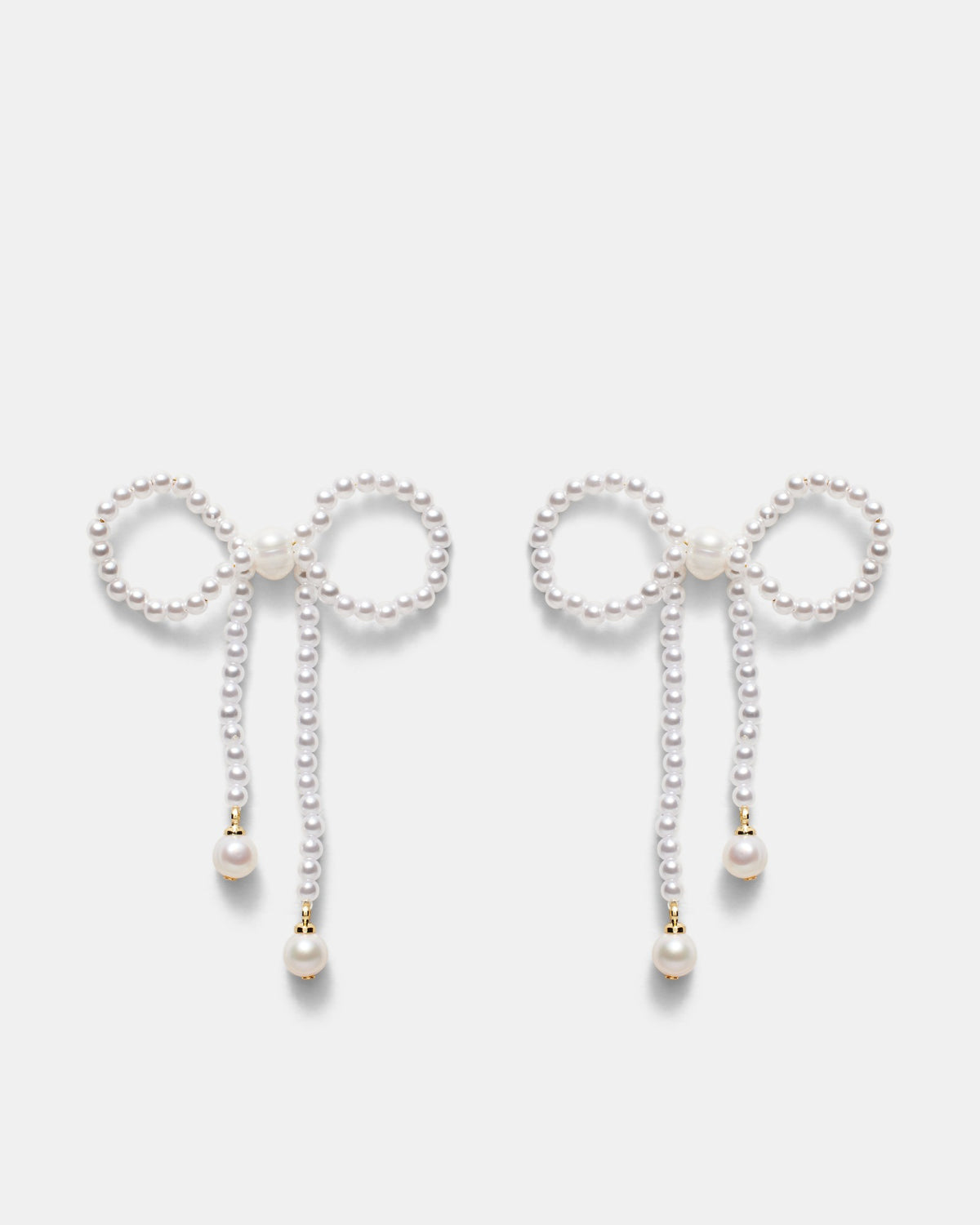 Glimmer Bow Earrings - Pearl