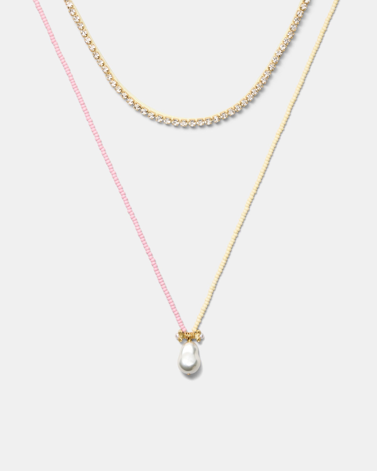 Goddess Duo Necklace - Pearl