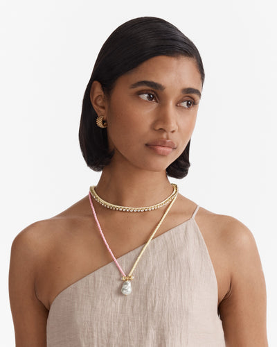 Goddess Duo Necklace - Pearl