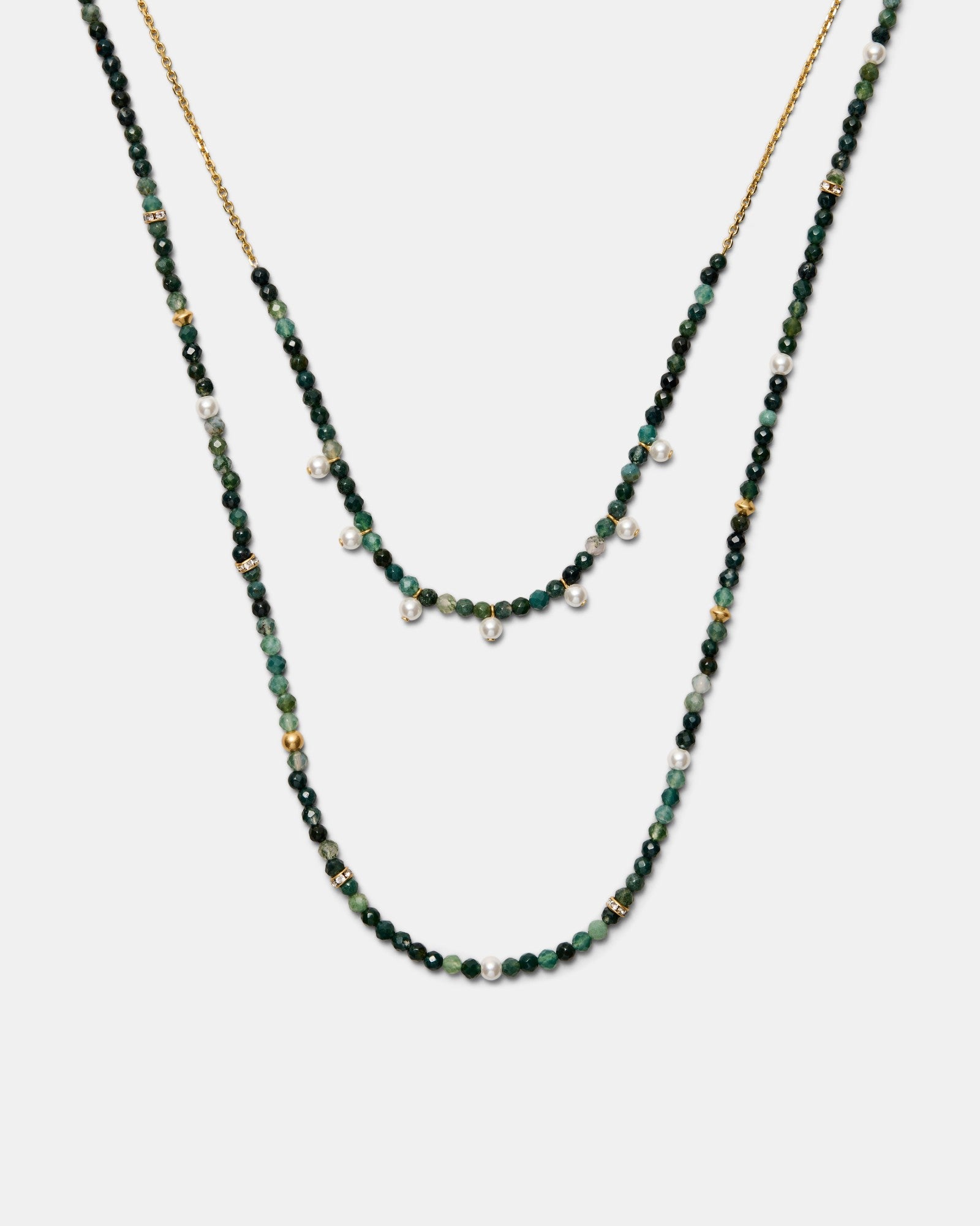 Divine Duo Necklace - Grass Green