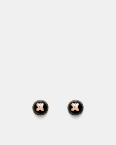Adorbs Enamel Stud Earrings - Black