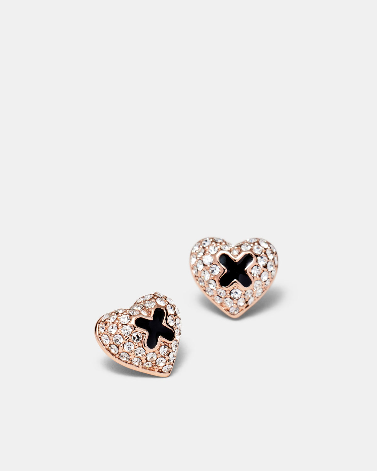 Adorbs Heart Stud Earrings - Black