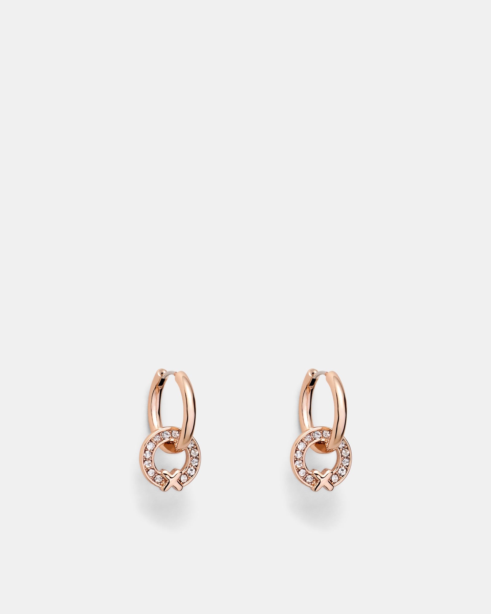 Encanto Charm Hoop Earrings - Rose Gold