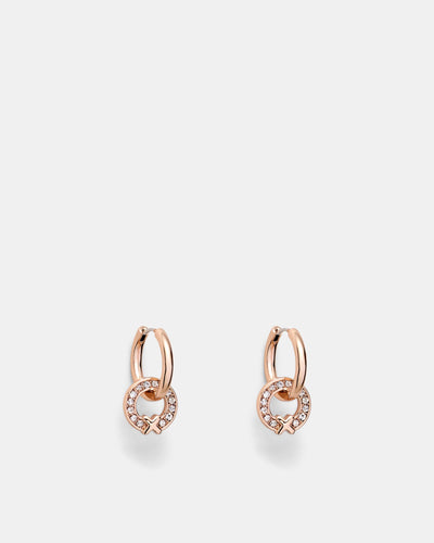 Encanto Charm Hoop Earrings - Rose Gold