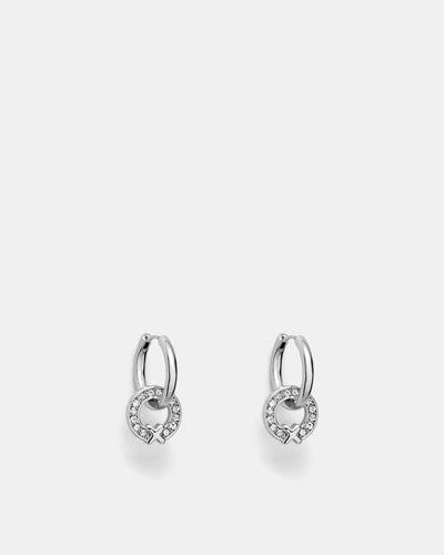 Encanto Charm Hoop Earrings - Silver