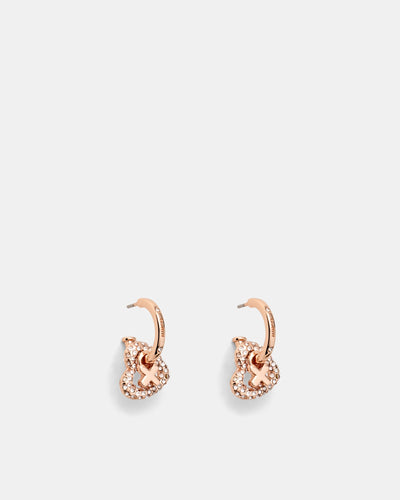 Encanto Heart Hoop Earrings - Rose Gold