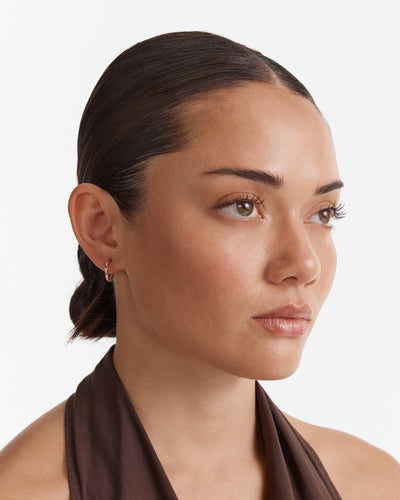 Encanto Heart Hoop Earrings - Rose Gold
