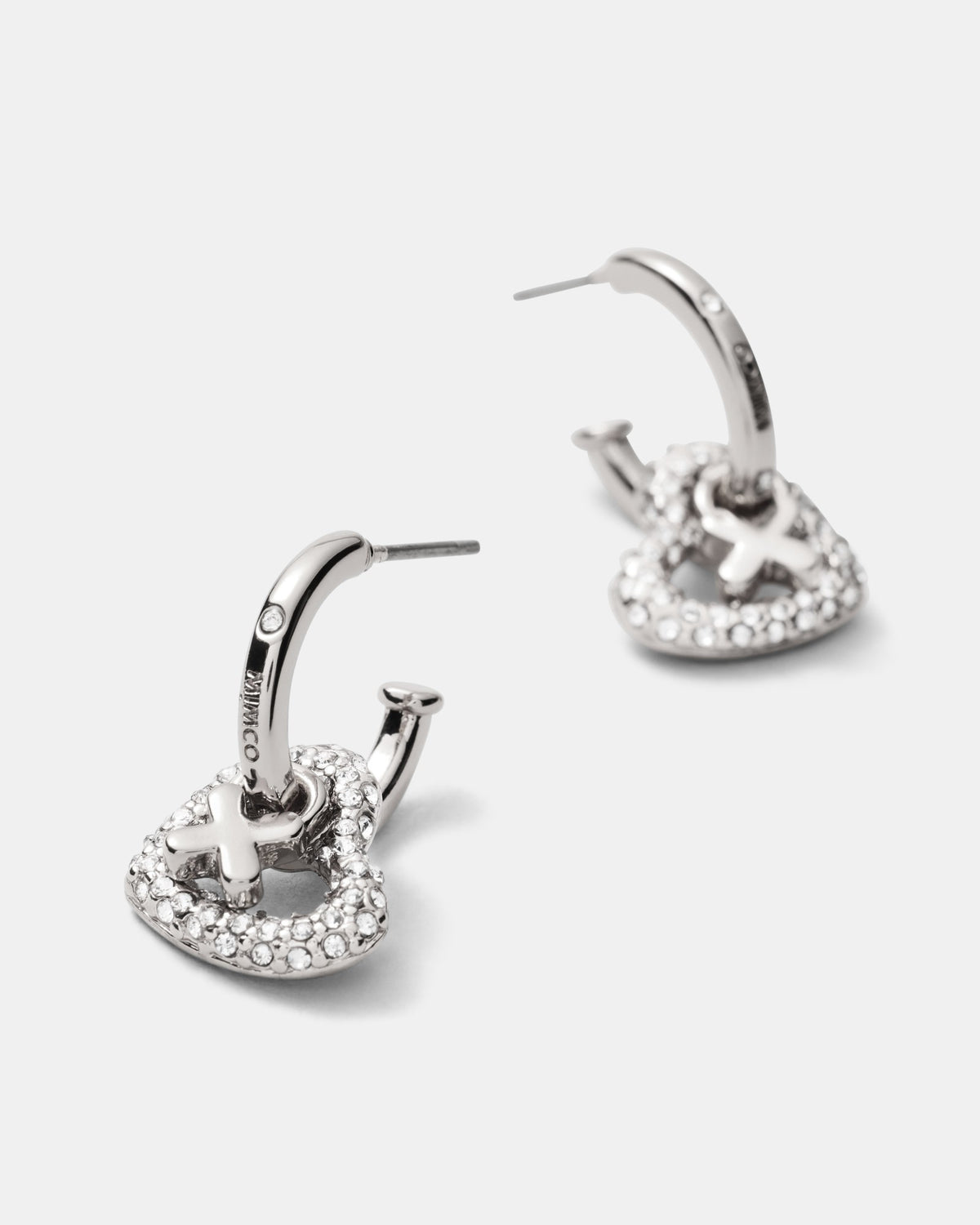 Encanto Heart Hoop Earrings - Silver