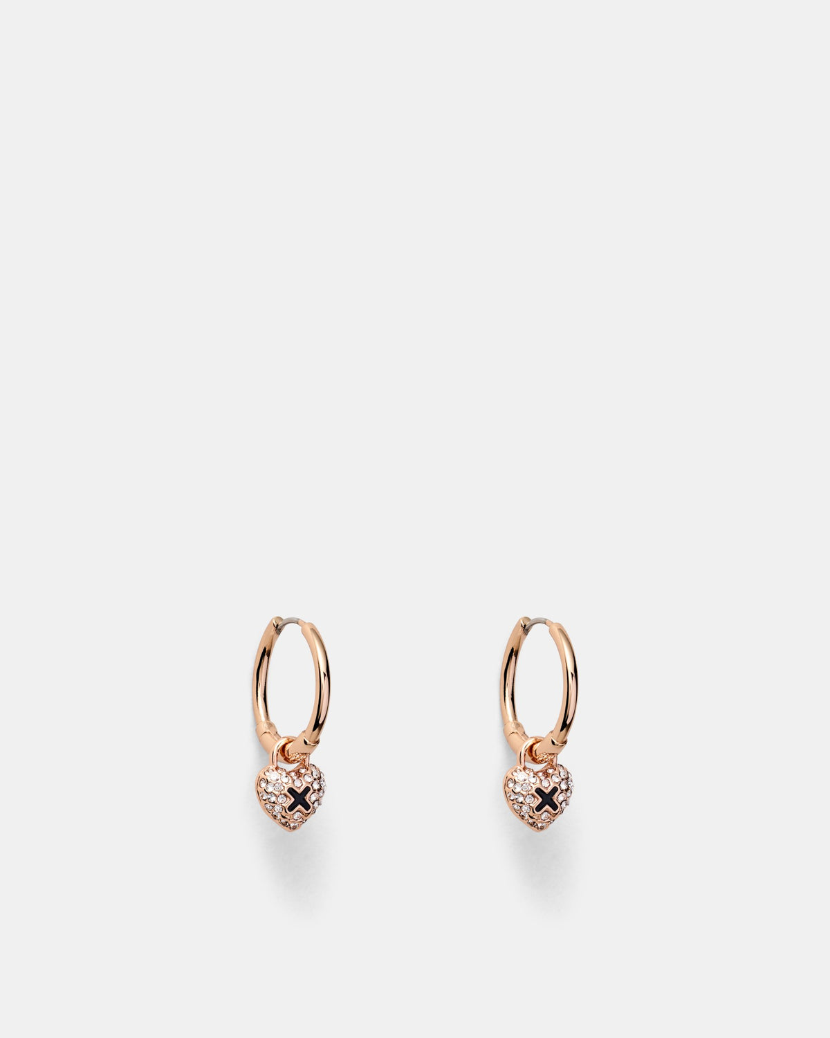 Adorbs Heart Hoop Earrings - Black