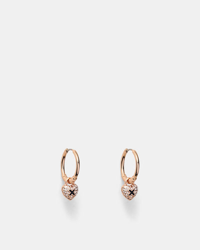 Adorbs Heart Hoop Earrings - Black