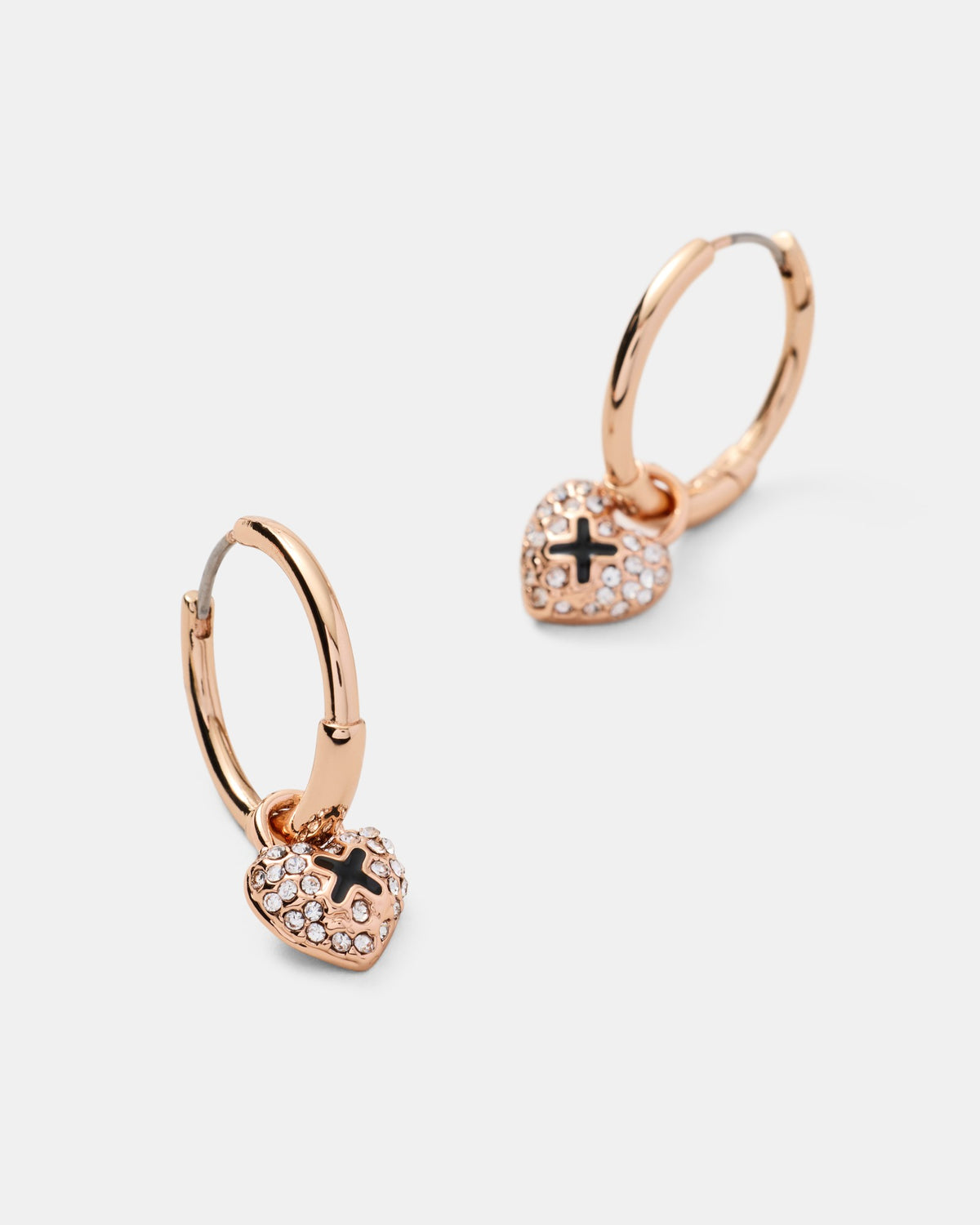Adorbs Heart Hoop Earrings - Black