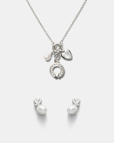 Encanto Earrings And Necklace Set - Silver