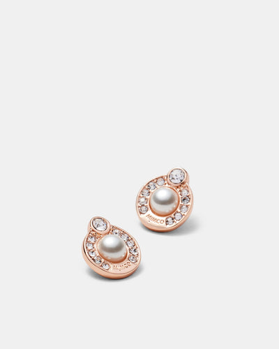 Encanto Pearl Stud Earrings - Rose Gold
