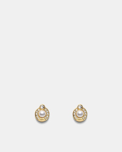 Encanto Pearl Stud Earrings - Gold