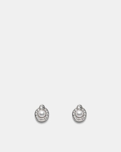 Encanto Pearl Stud Earrings - Silver