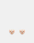 Classic Heart Stud Earrings - Rose Gold