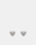 Classic Heart Stud Earrings - Silver