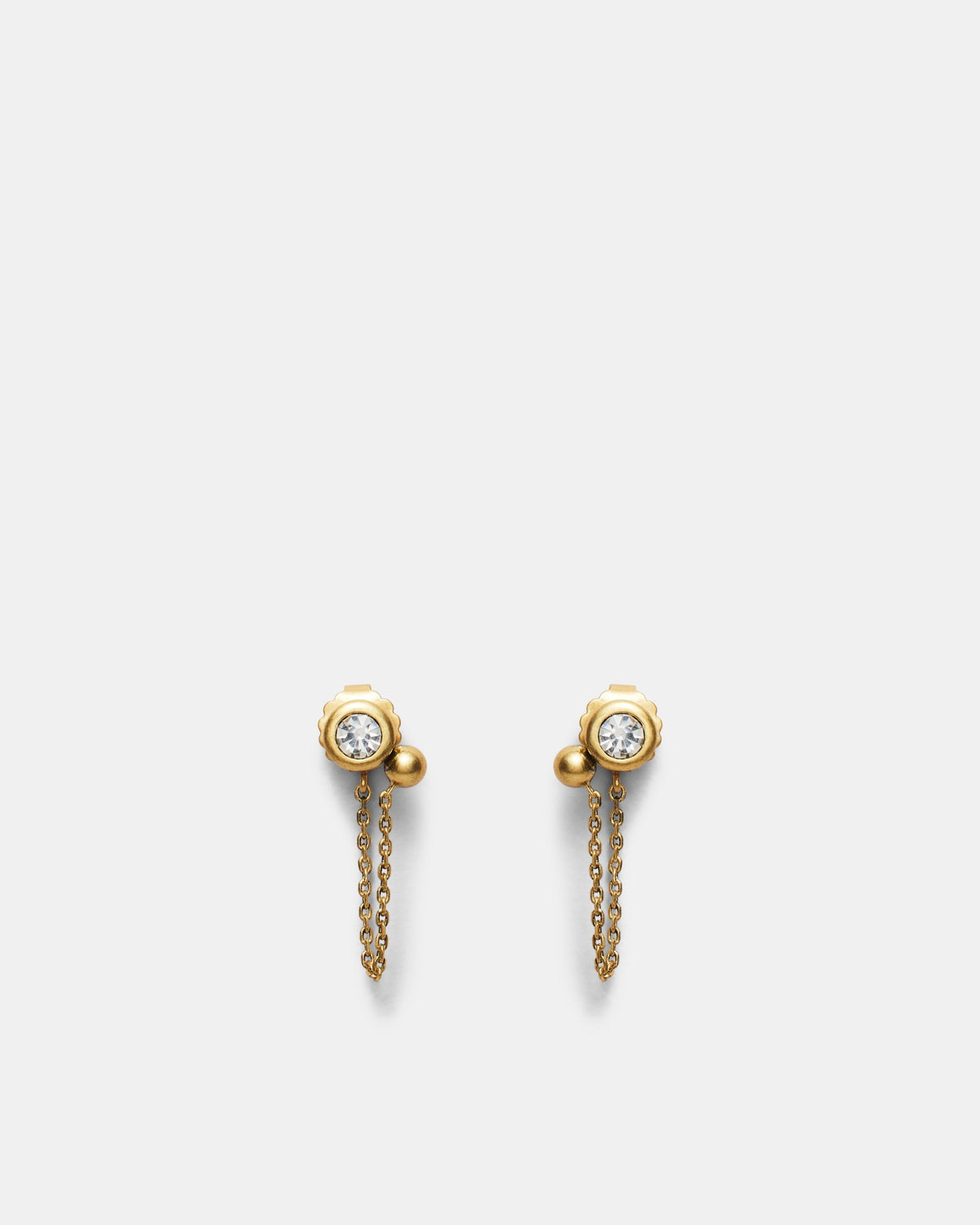 Bubbly Chain Stud Earrings - Gold