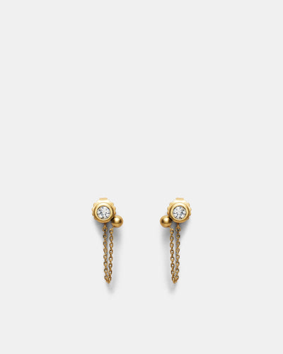 Bubbly Chain Stud Earrings - Gold