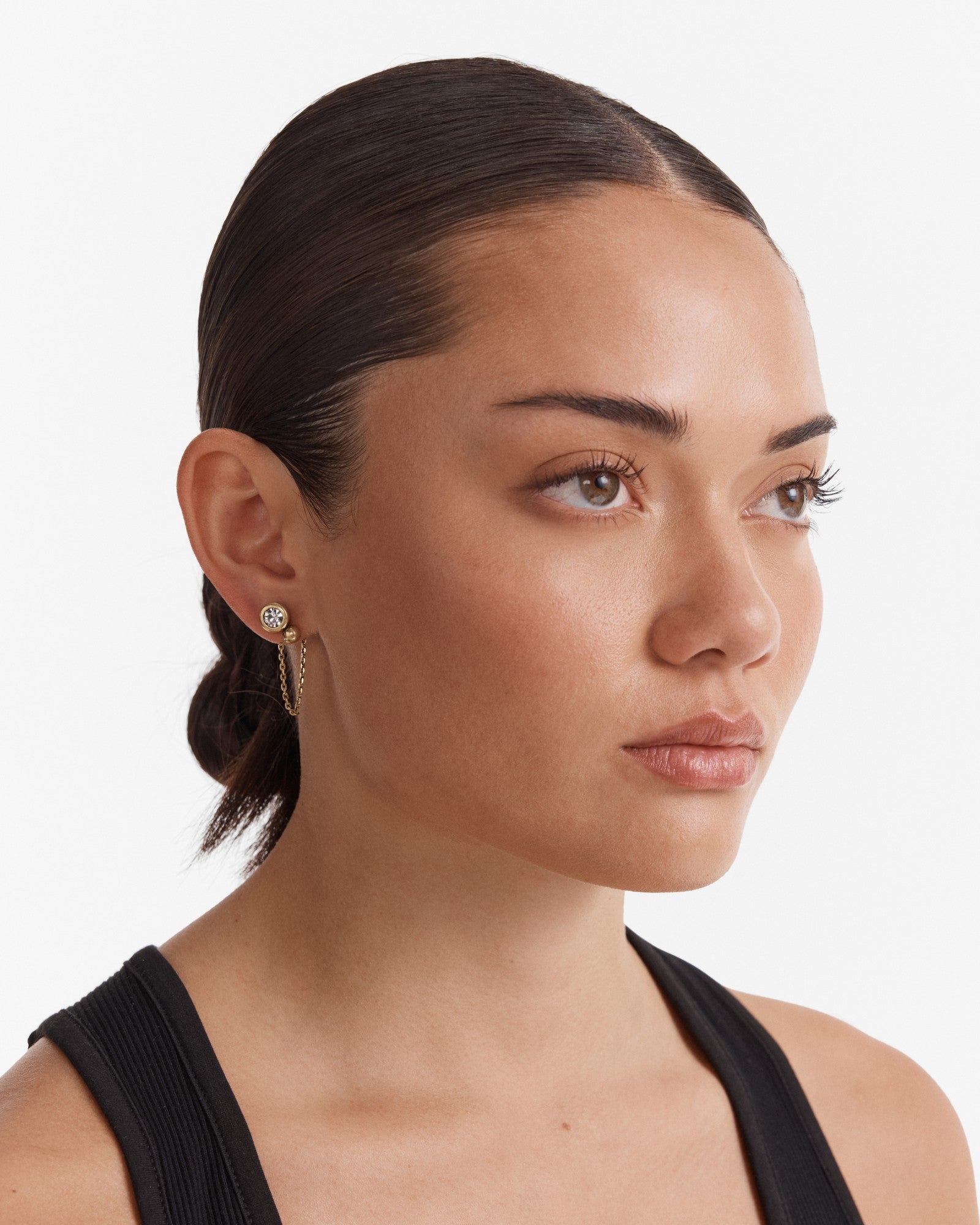 Bubbly Chain Stud Earrings - Gold