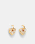 Lovely Charm Hoop Earrings - Gold