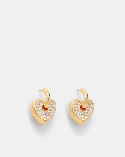 Lovely Charm Hoop Earrings - Gold