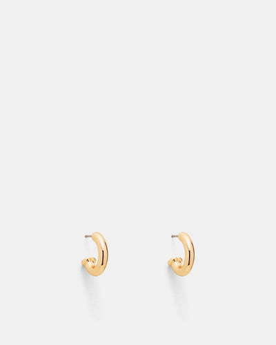 Lovely Charm Hoop Earrings - Gold