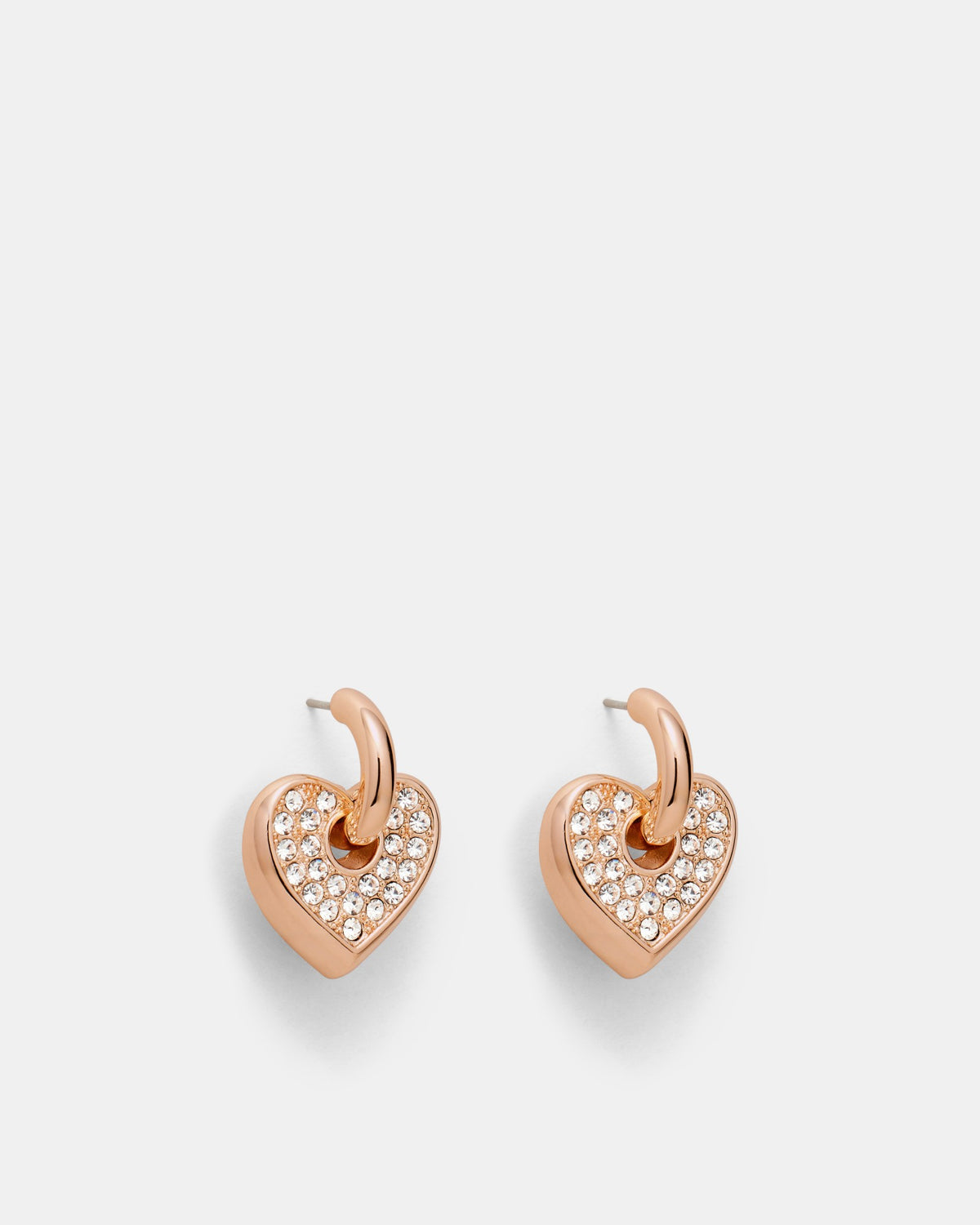 Lovely Charm Hoop Earrings - Rose Gold