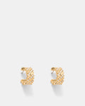 Winked Huggie Hoop Earrings - Gold