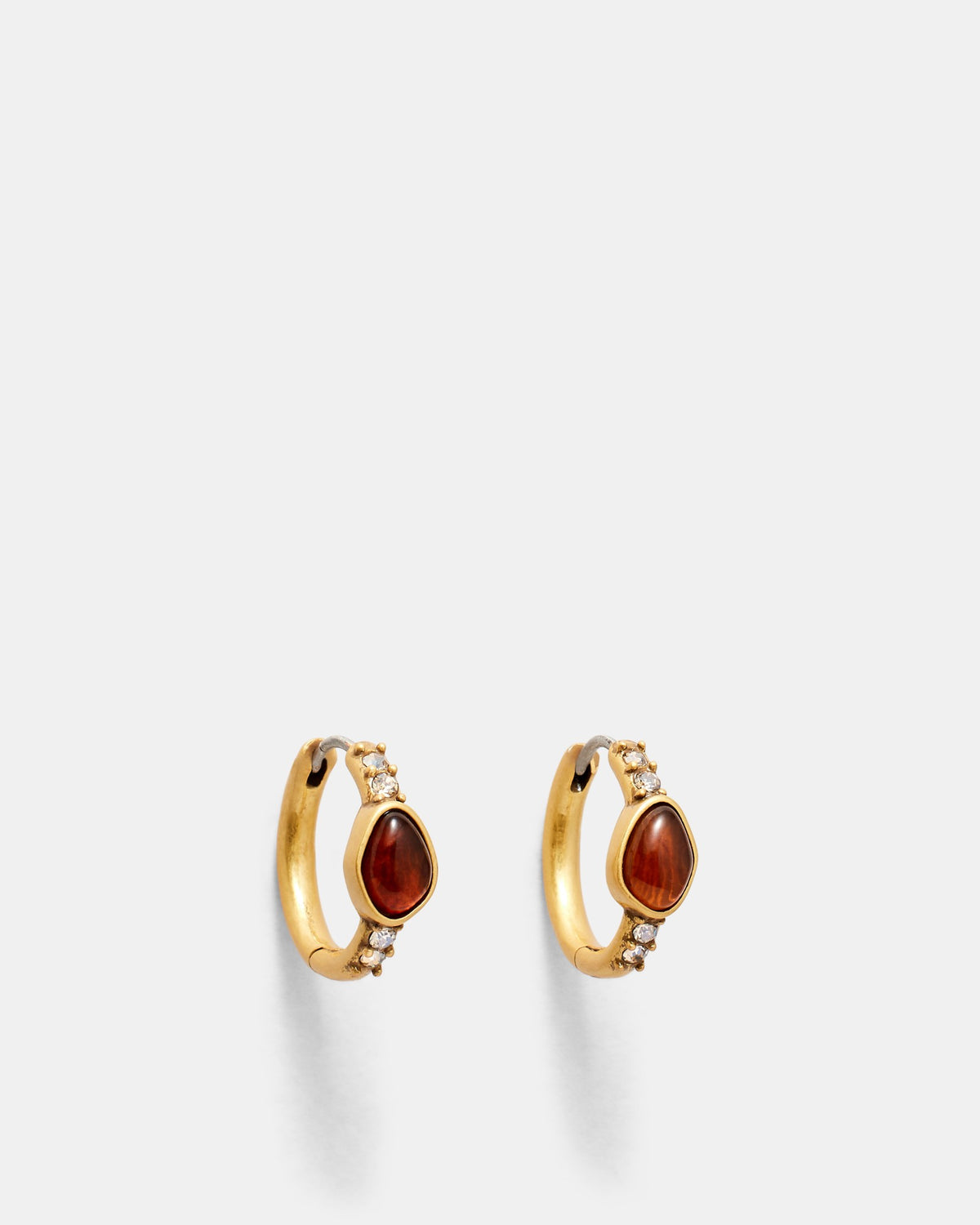 Pebble Huggie Hoop Earrings - Caramel