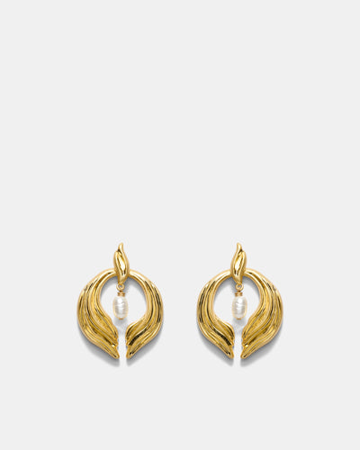Gaia Pearl Drop Earrings - Pearl
