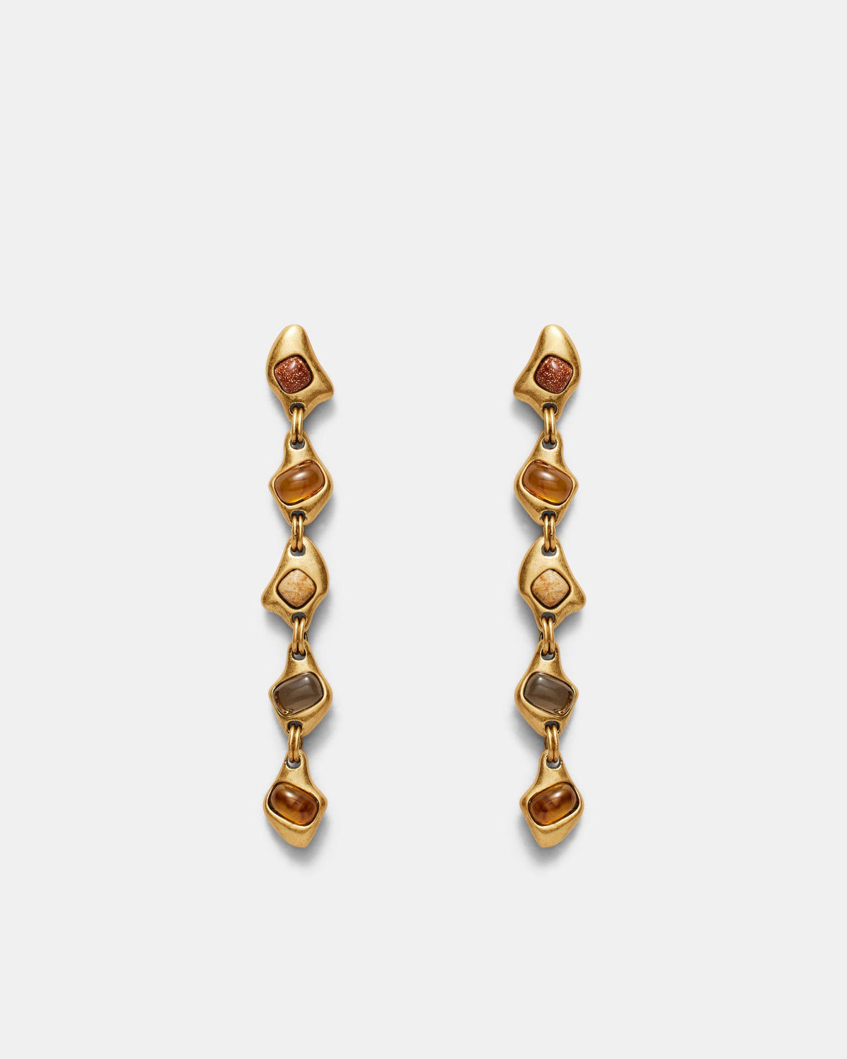 Pebble Drop Earrings - Caramel