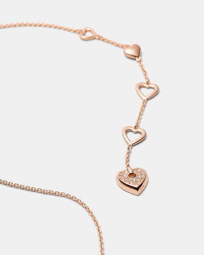 Lovely Heart Necklace - Rose Gold