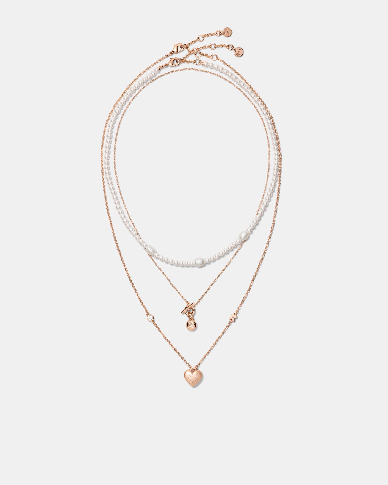 Lovely Trio Necklace - Rose Gold