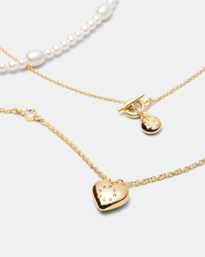 Lovely Trio Necklace - Gold
