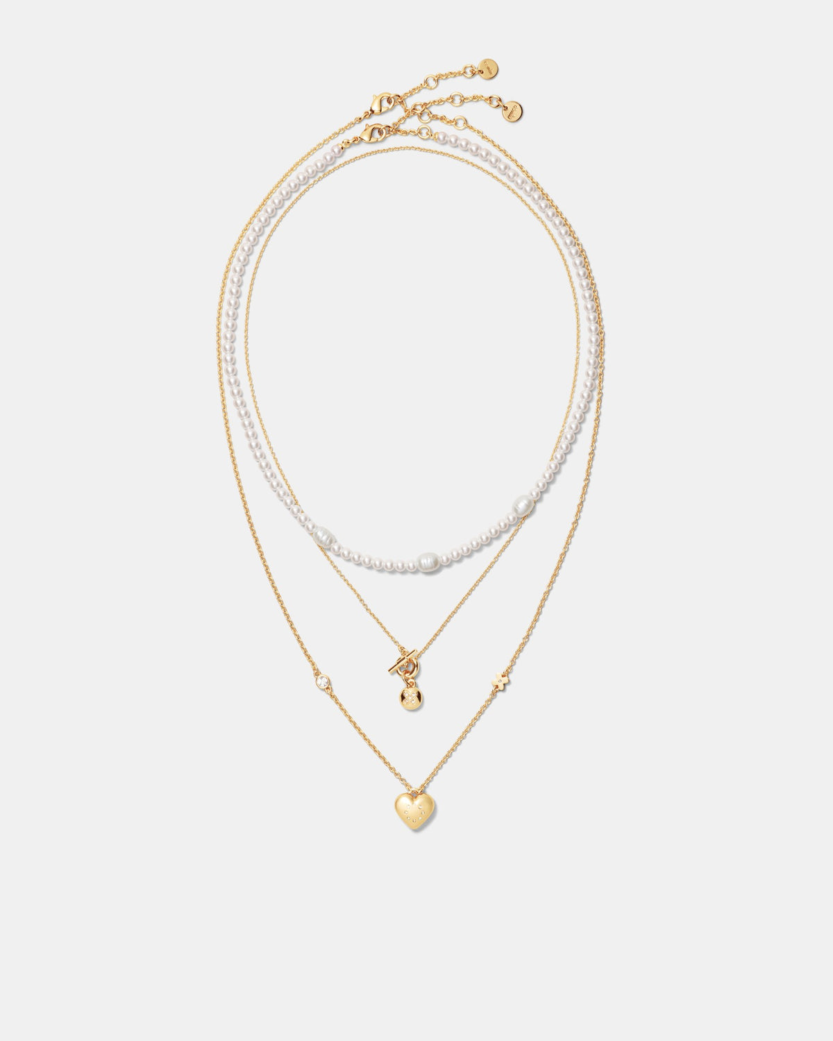 Lovely Trio Necklace - Gold