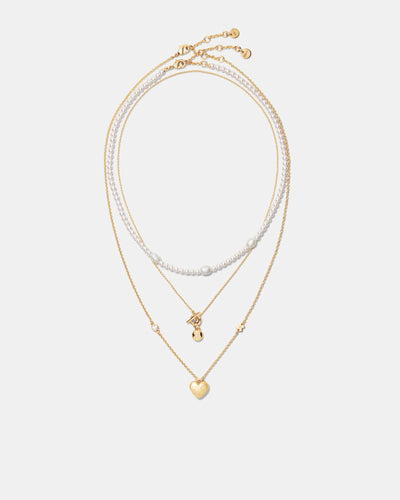 Lovely Trio Necklace - Gold