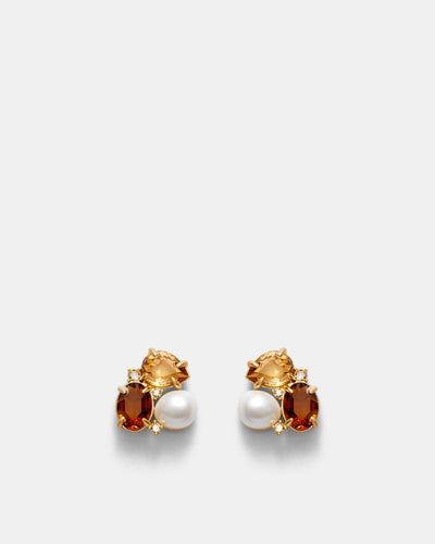 Goddess Stud Earrings - Caramel