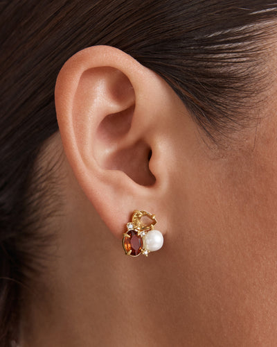 Goddess Stud Earrings - Caramel
