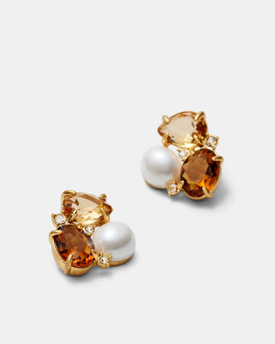Goddess Stud Earrings - Caramel