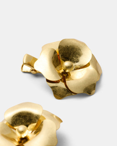 Flower Hair Clip Set - Gold